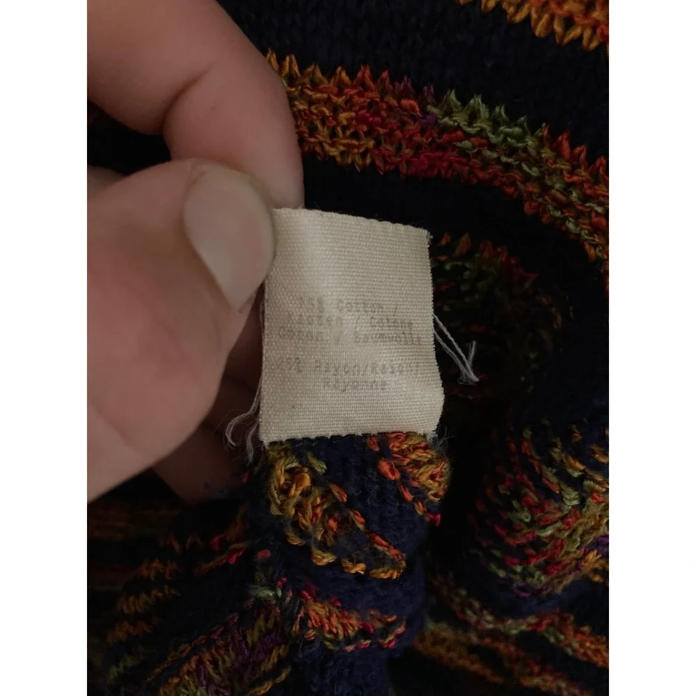 Vintage Tony Lambert Women‎ Med Multi Color Geometric Knit Coogi Style Sweater